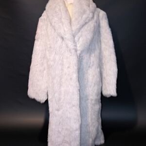 Chic White Faux Fur Trench Coat